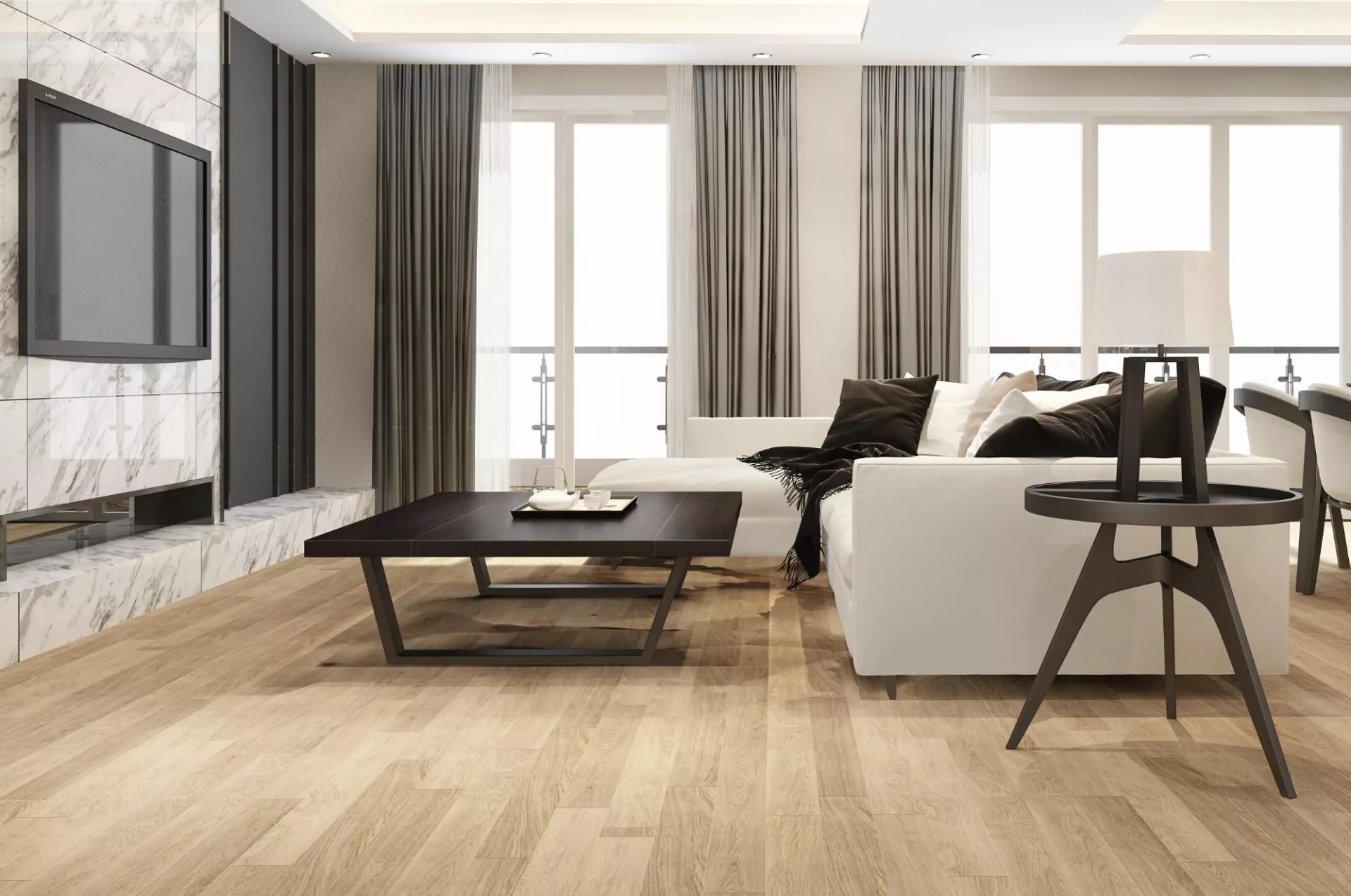 Engineered wood flooring living room